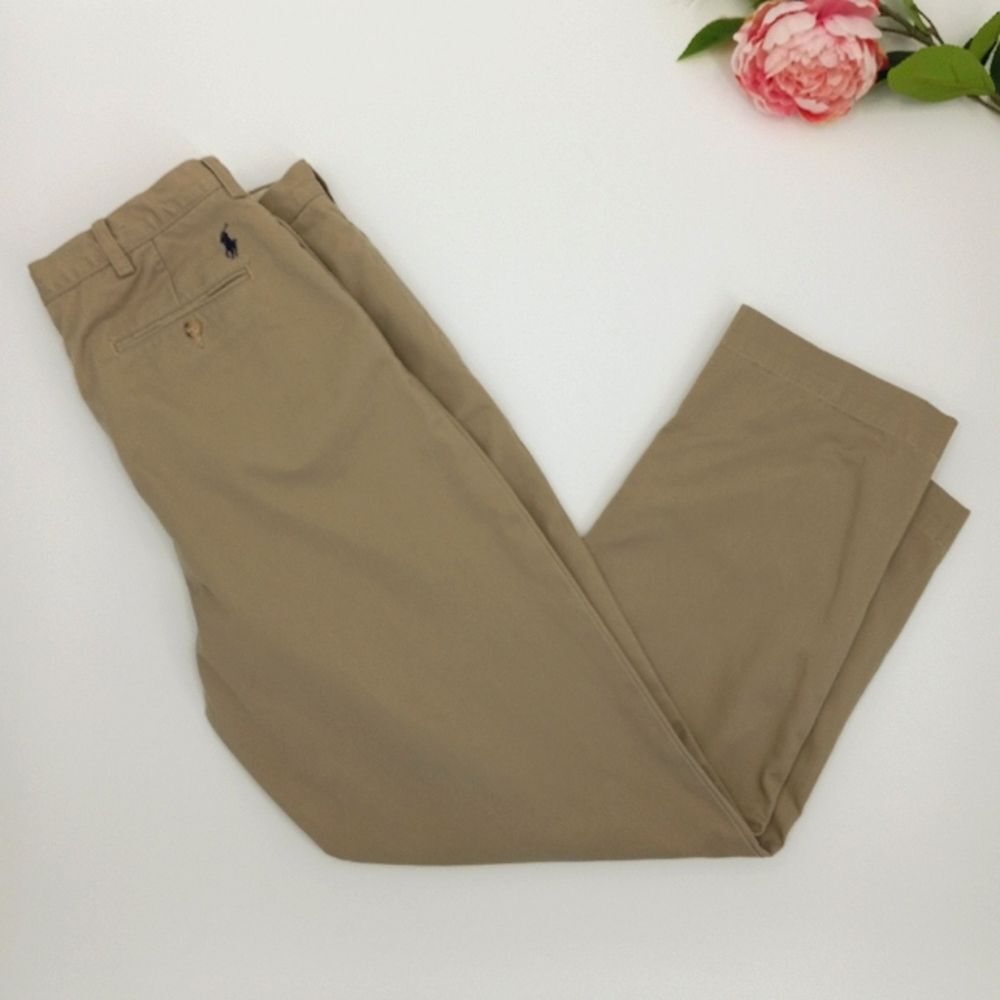 Polo Ralph Lauren Ethan Chino Pants Men's 38 x 32 Khaki Tan Cotton Preppy Work
